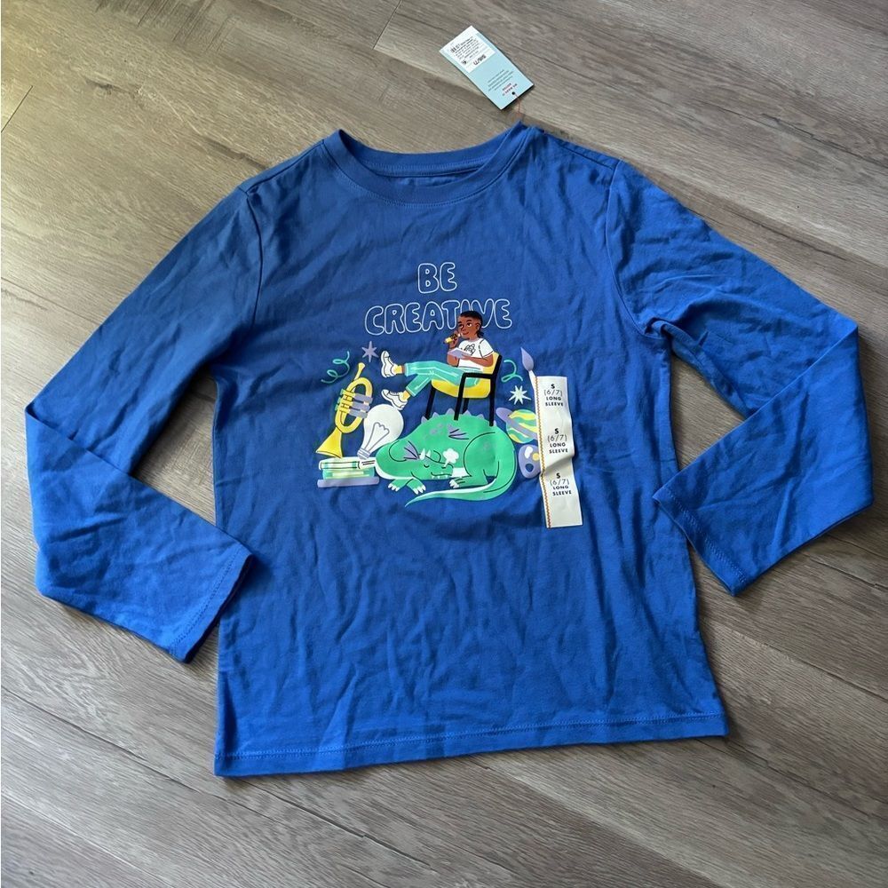 Cat & Jack Blue Kids Long Sleeve Shirt - Be Creative Design